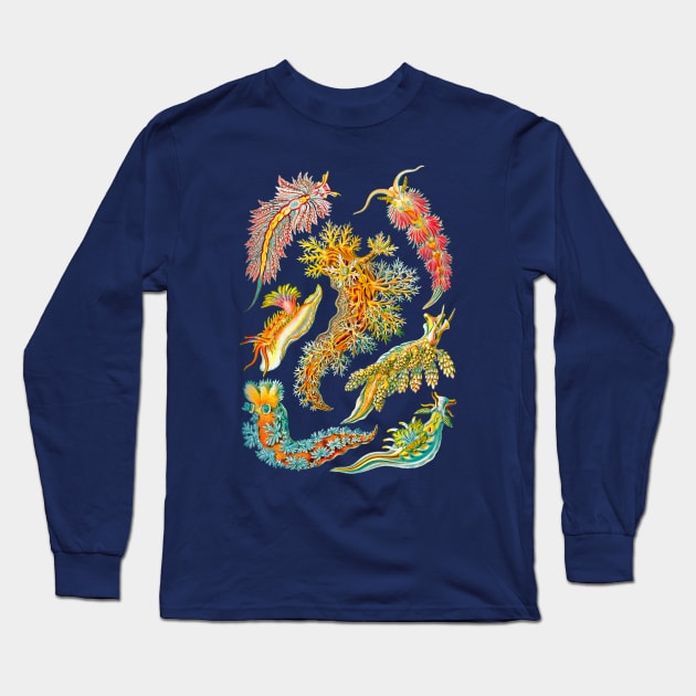 Ernst Haeckel Nudibranch Sea Slugs Long Sleeve T-Shirt by Scientistudio